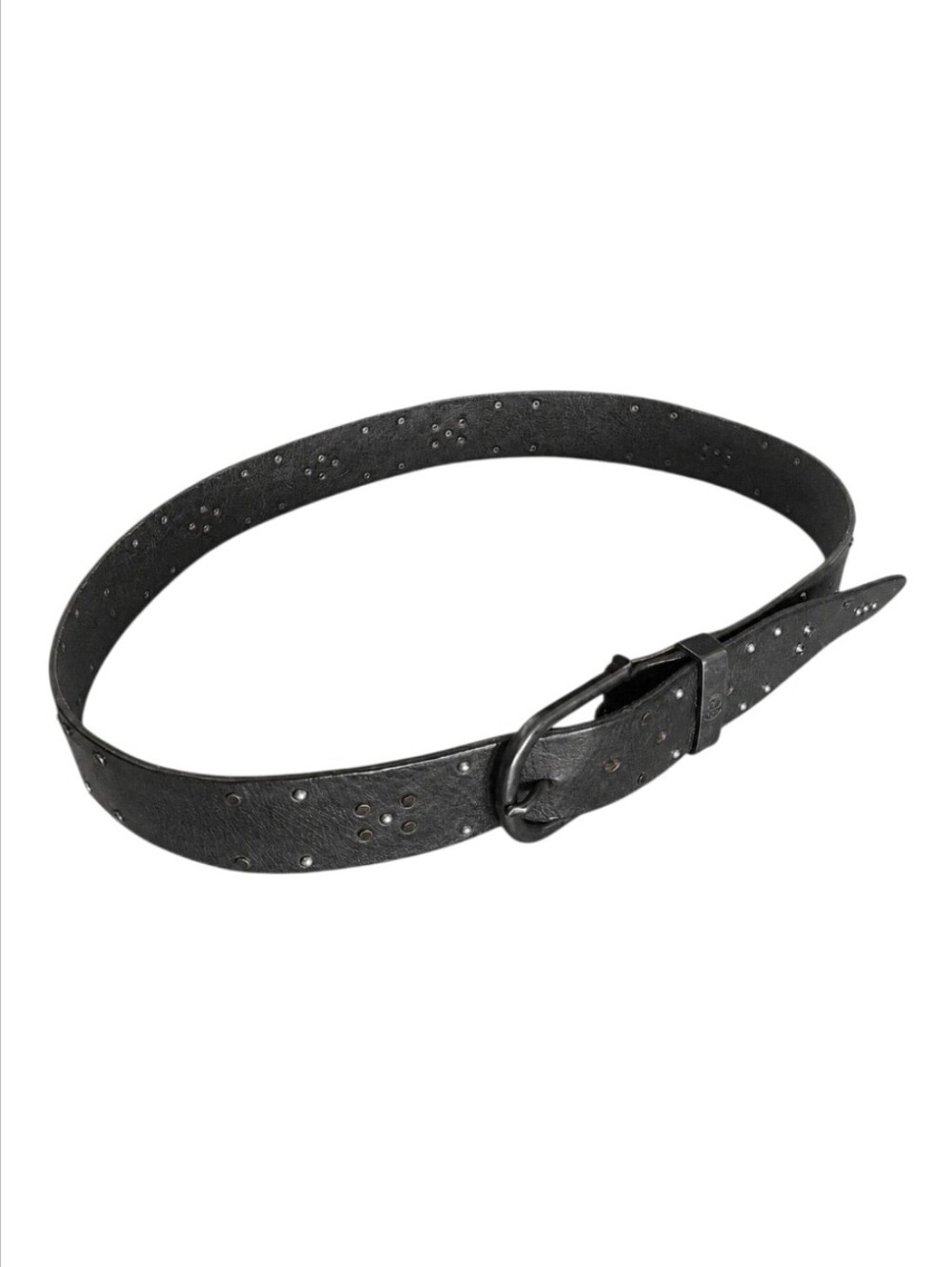 DIESEL | Black Leather Studded Belt Made in Italy Size 100/40